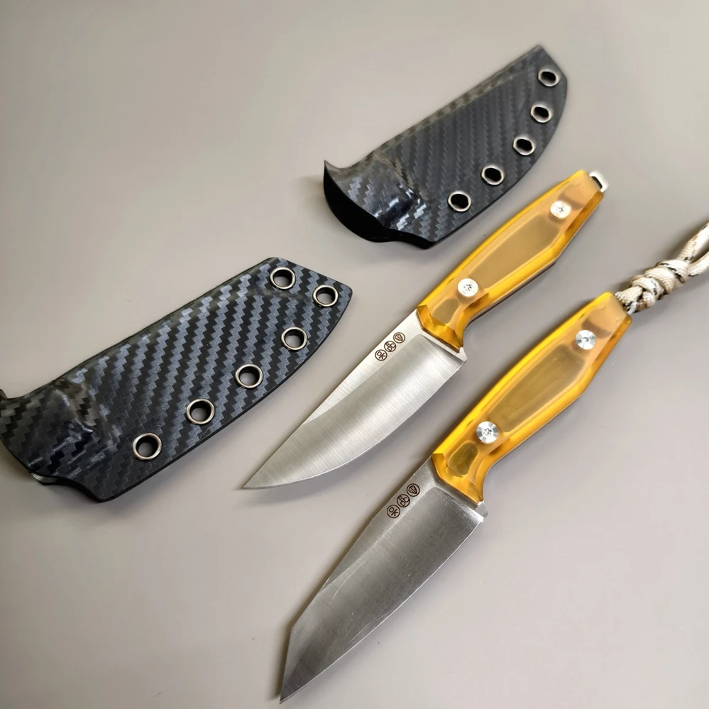 1 Piece Straight Knife Fixed Blade Outdoor EDC Survival Knife with PEI Handle and 14C28N Stainless Steel Blade