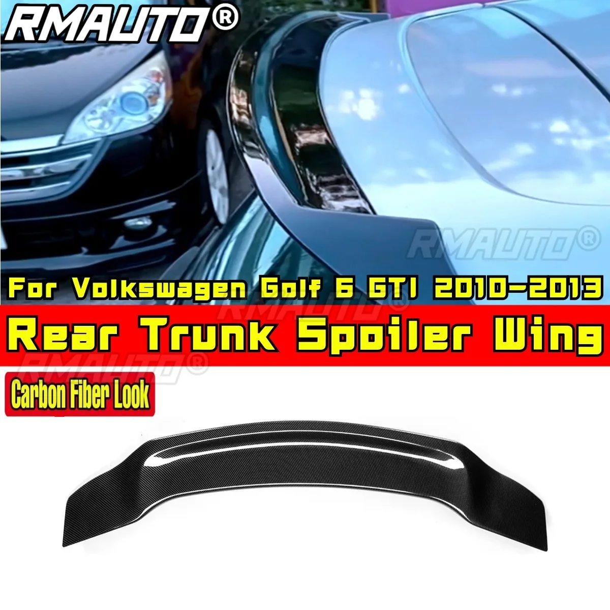 For Volkswagen Golf 6 GTI 2010-2013 Rear Trunk Spoiler Wing Rear Trunk Spoiler Car Rear Spoiler Body Kit Car Accessories