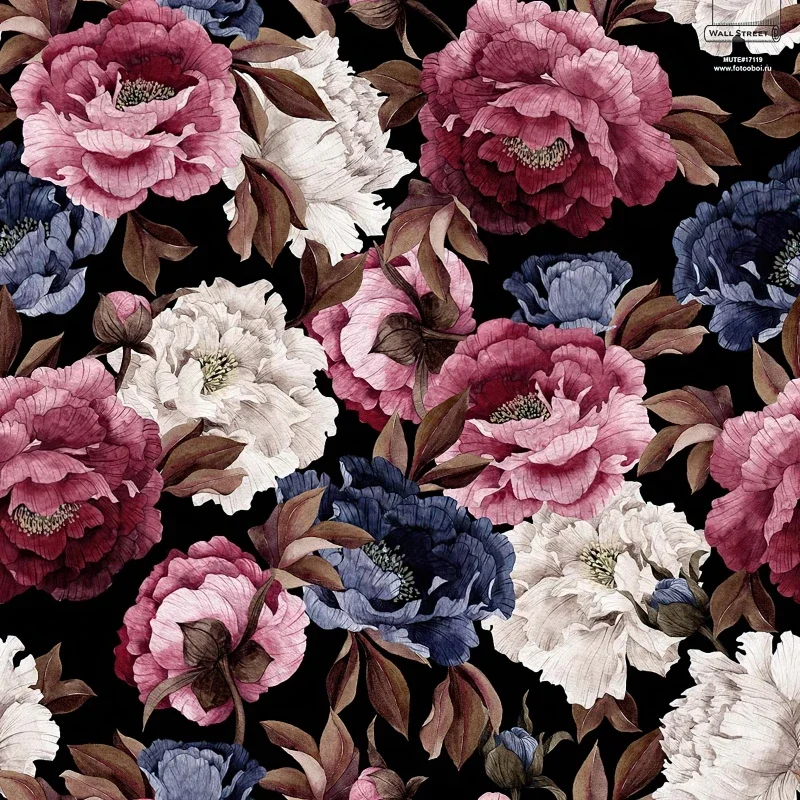 Custom Photo Mural Wallpaper Black Rose Peony Flower Wa Mural wallpapers Living Room art Wall Paper Home Decor home improvement