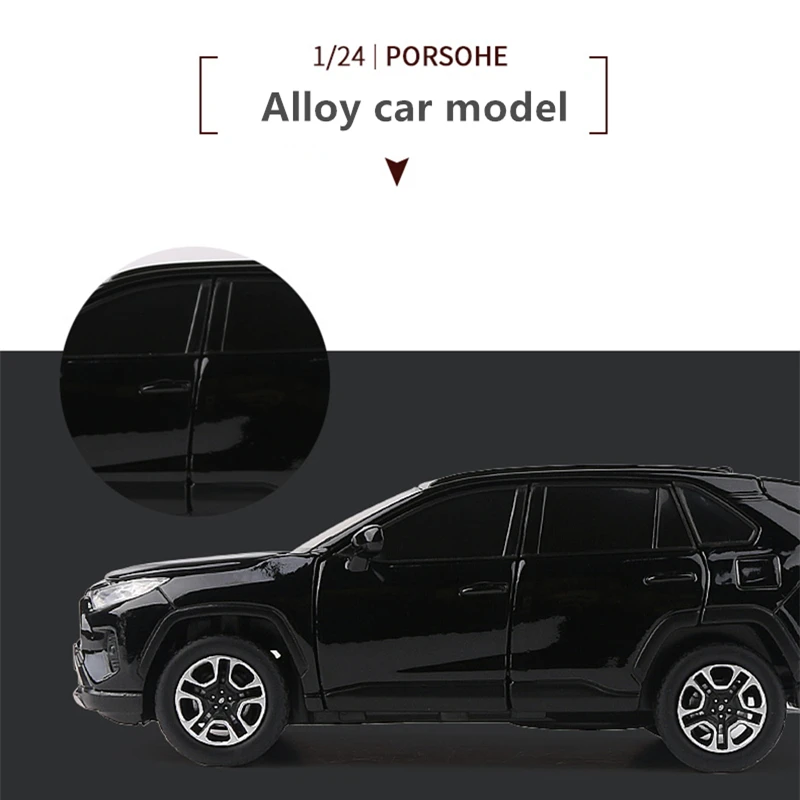 1:32 TOYOTA RAV4 SUV Alloy Car Model Diecasts Metal Toy Vehicles Car Model Simulation Sound Light Collection Toy Gift