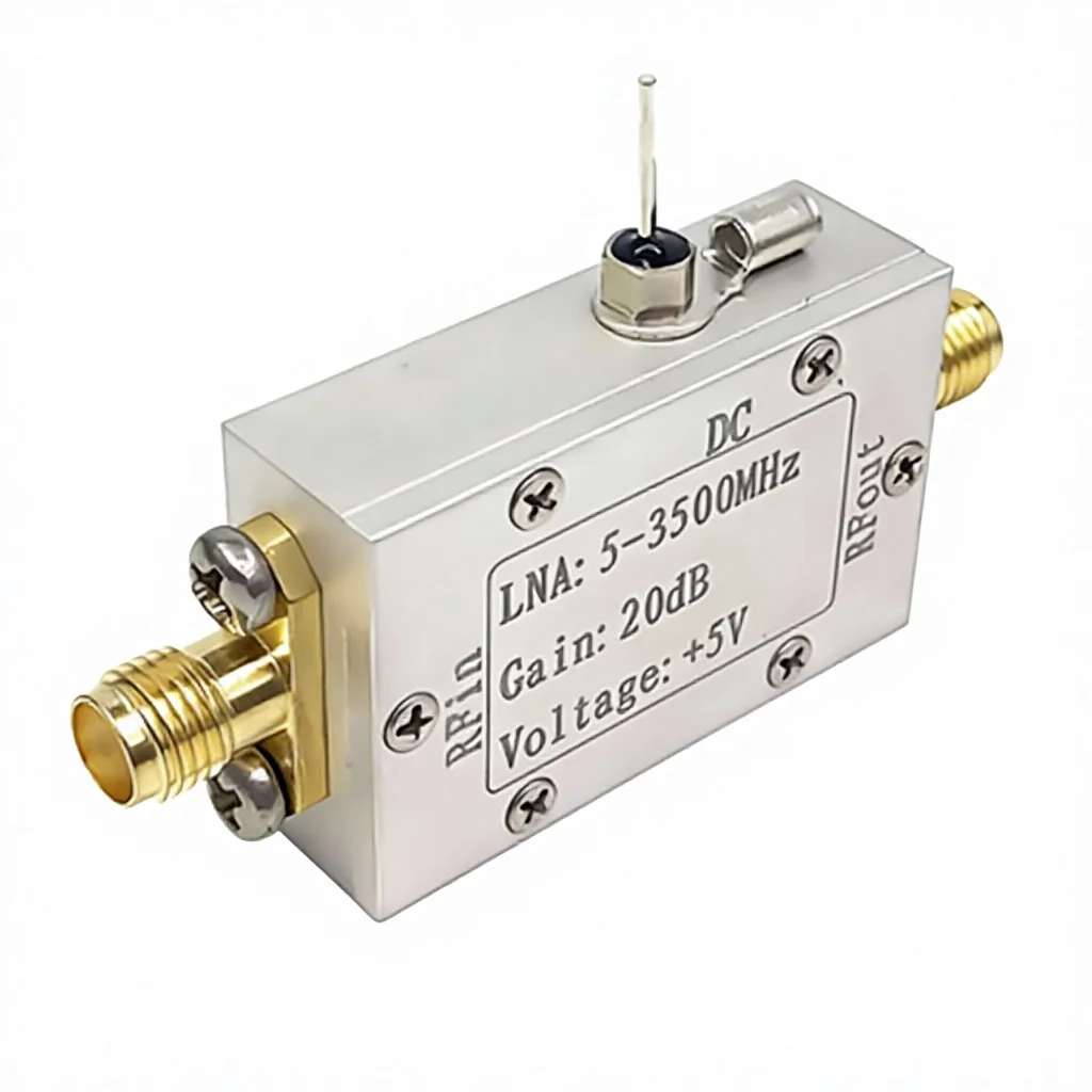5-3500MHz Broadband Low-Noise High-Frequency Amplifier Gain 20dB with Signal Amplification for Receiving