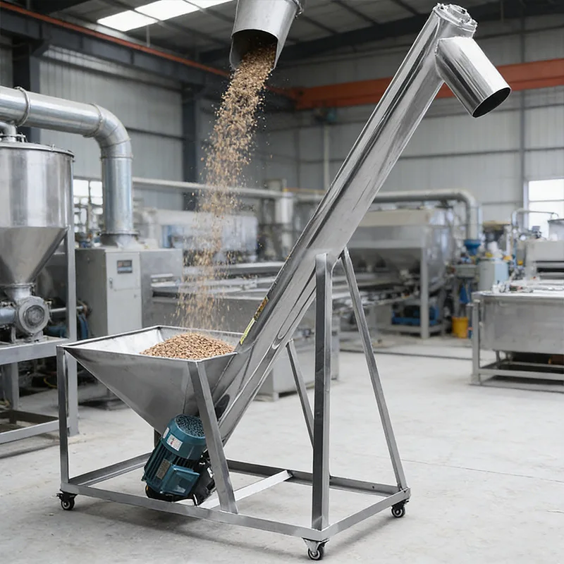 Stainless steel feeder, hoist, screw conveyor, stranded dragon, vertically inclined rapeseed, urea granules, plastic granules
