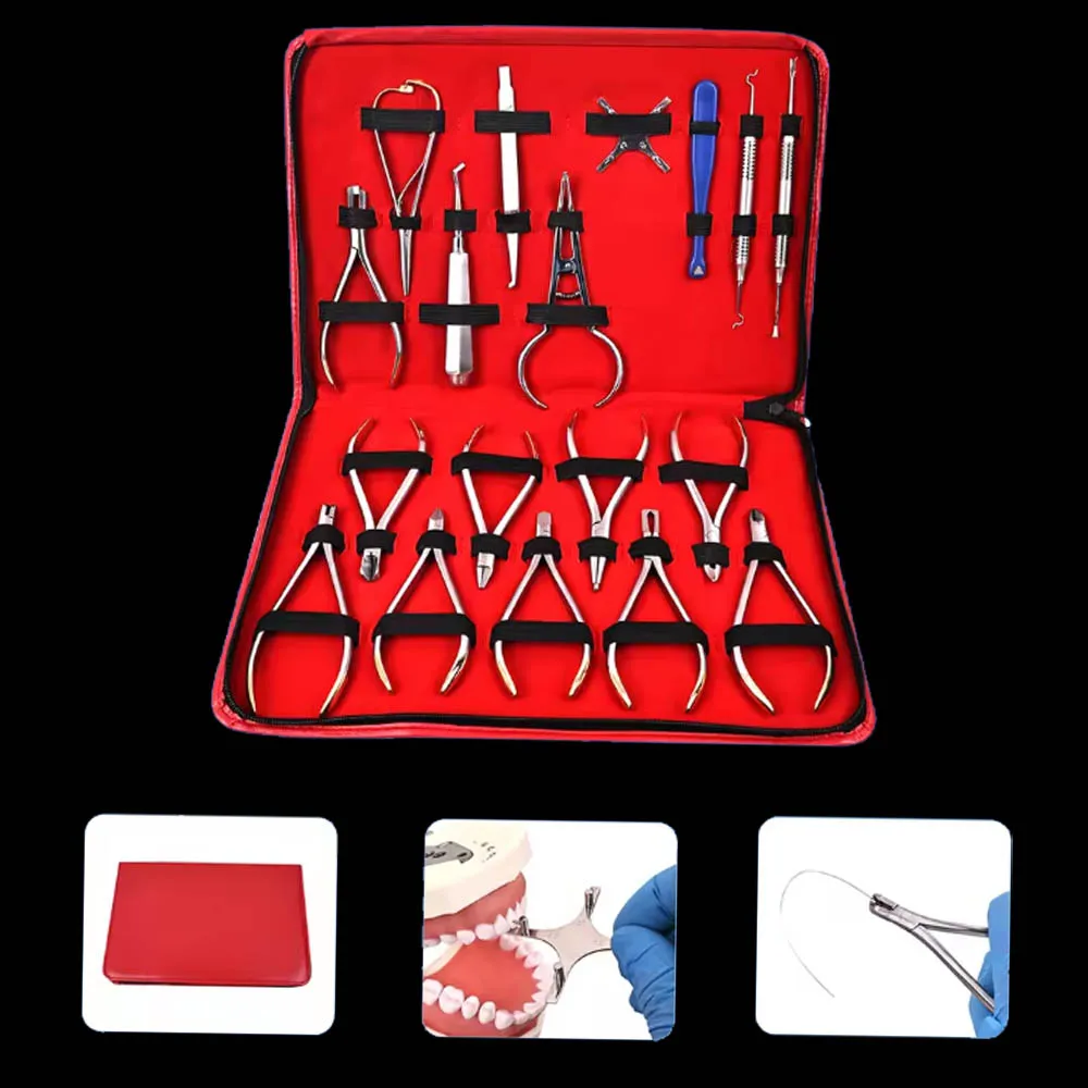

18Pcs Dental Orthodontic Plier Kit Distal End Cutter Ligature Cutter Band Removing Forceps Professional Instrument Tools