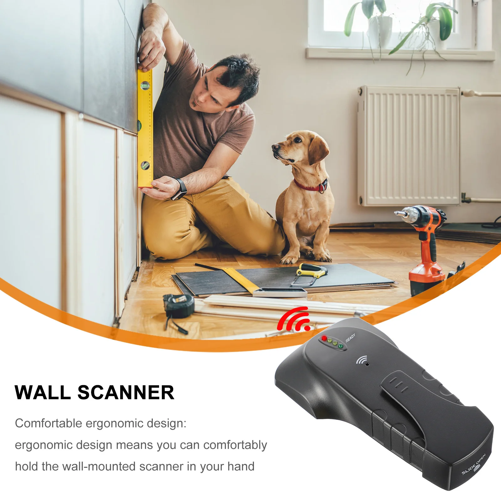 

Metal Wall Scanner Electronic Sensor For Wood Stud Live Wire Detection Pocket Size With Led Light