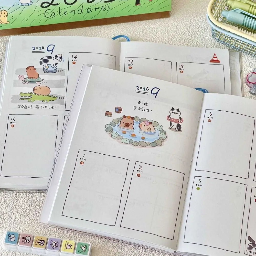 Cartoon Cute Kitten Illustration 2026 Planner with Calendar To Do List B6 Notebook Appointment Book Gift