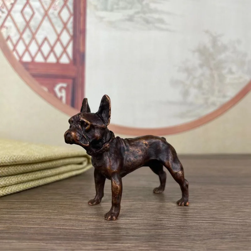 

Antique Copperware Solid Brass Bullfighting Dog Small Ornament Brass Wealth Dog Tea Ceremony Copper Art Tea Pet Small Decoration