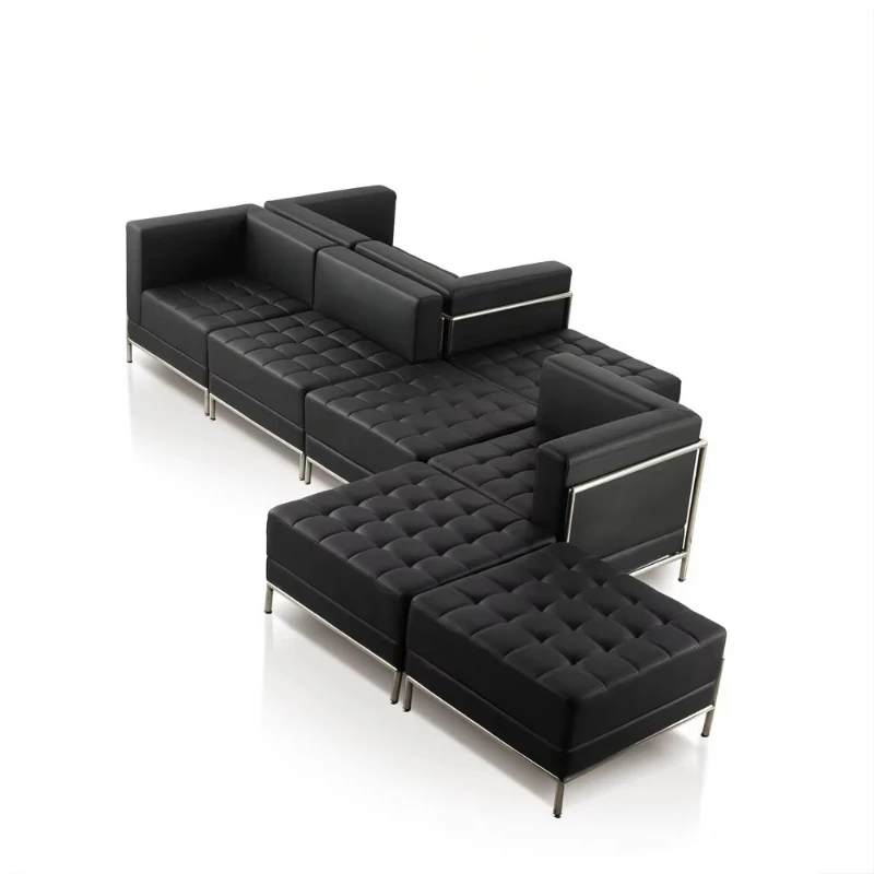 Classic design cheap waiting area sofa with PU cover