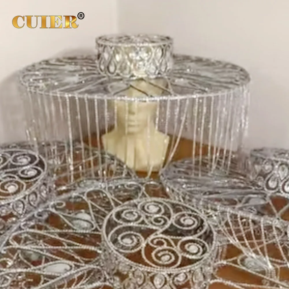 

CUIER Rhinestone top hat on formal occasions for women Banquet headpiece crystal tassel headjewelry Elegant head decoration
