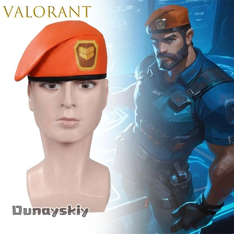 

AVALORANT Brimstone Raze Beret Replica Hat Cosplay Character Accessory Hat Anime Caps Officer Caps Costume {BankaiMode} Party