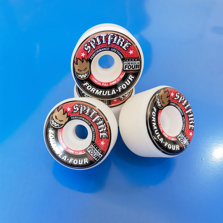 58MM spitfire skateboard wheel full conical and round shapes 99D 101D good quality pu polyurethane skate wheel