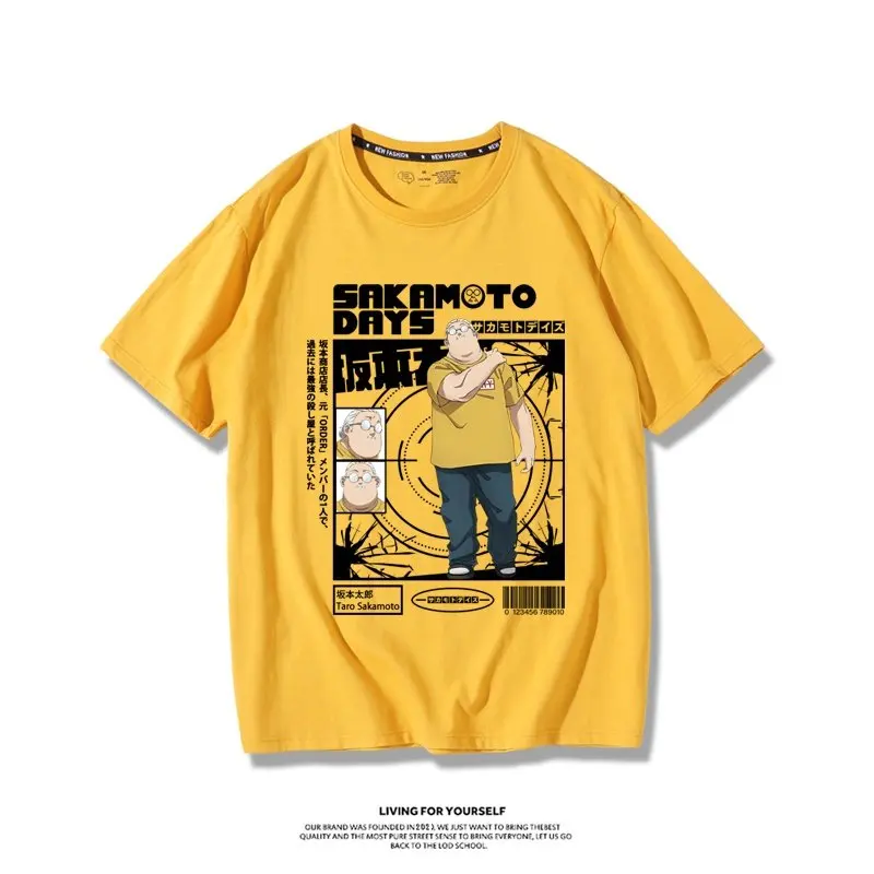 SAKAMOTO DAYS T-Shirt Men Women Oversized Cotton Short Sleeve Taro Sakamoto Asakura Shin Lu Shaotang Print Female Male Clothing