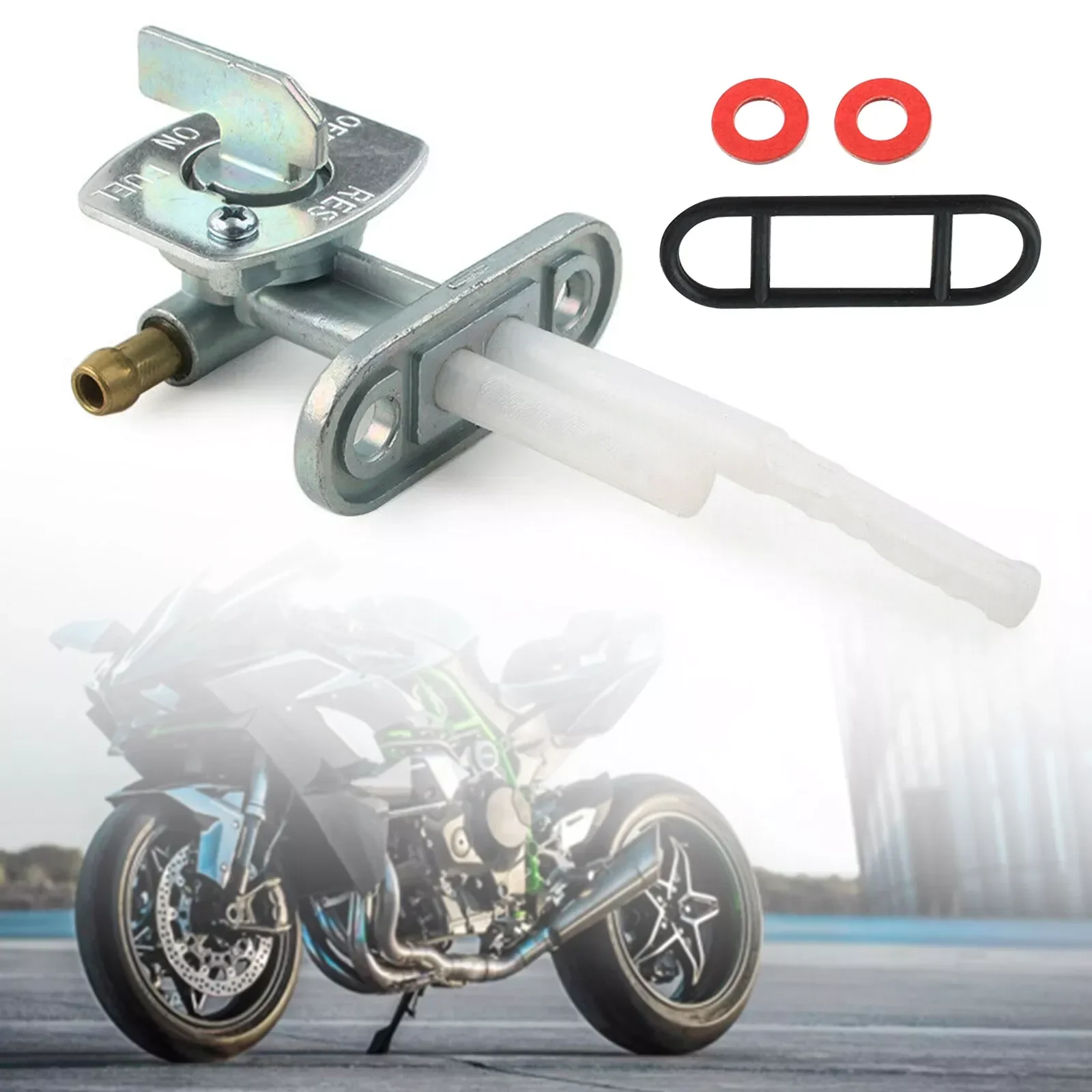 1PC Motorcycle Fuel Parts Motorcycle Petrol Fuel Tap Tank Valve Petcock Replacement for Kawasaki Bayou KLF220 KLF300 KLF400
