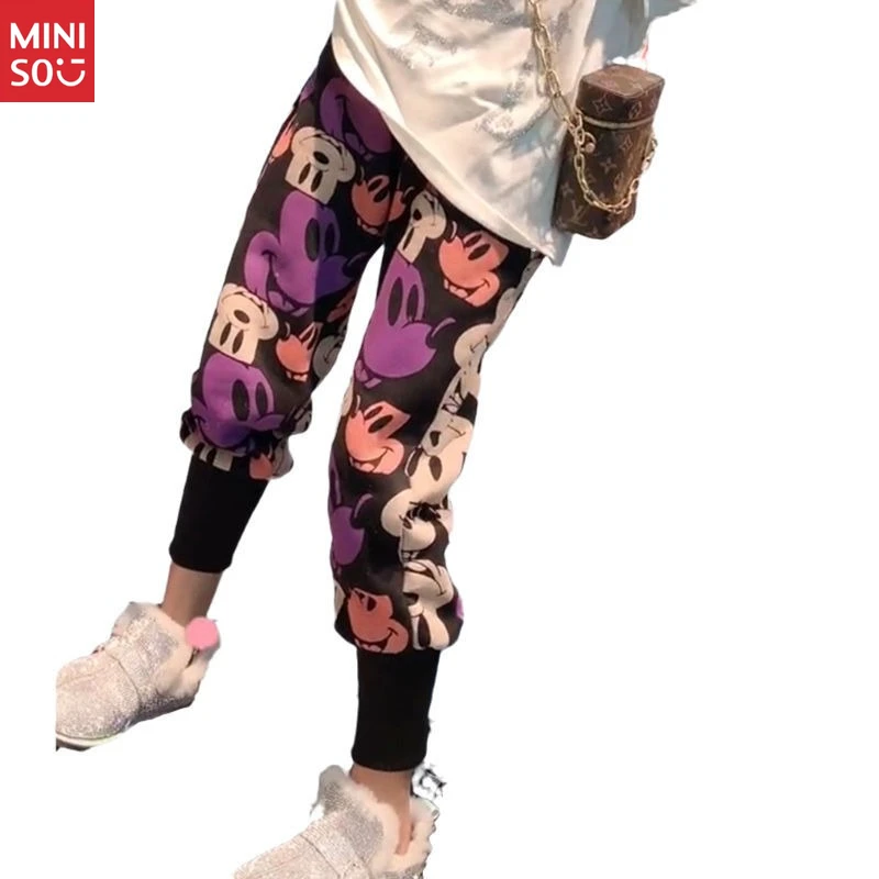

Disney Mickey Fleece Pants, Plush Cuffed Ankles Joggers for Women