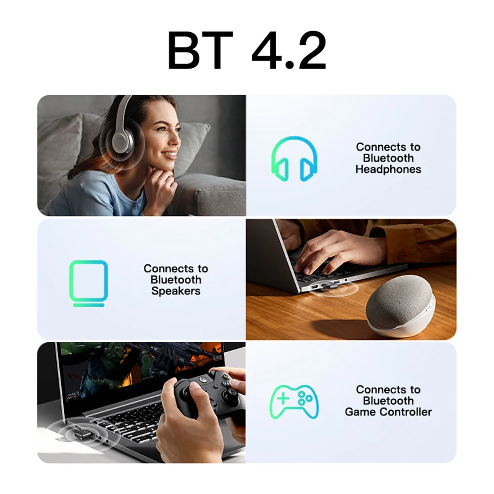 600Mbps BT 4.2 ミニ USB WiFi ワイヤレスアダプタドングルデュアルバンド 2.4G/5Ghz Wlan ネットワークカード 802.11AC PC ラップトップ Windows 7/8/10