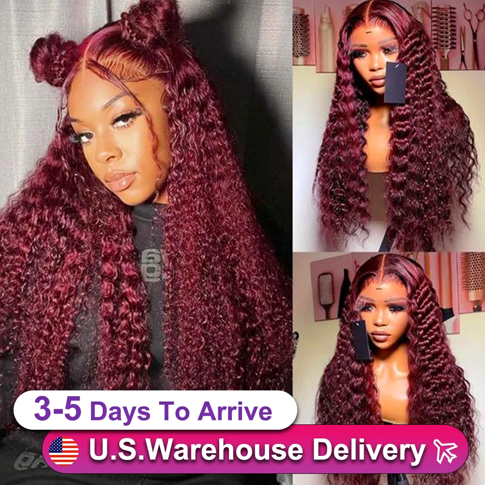 Deep Wave Lace Front Human Hair Curly Full Lace Front Human Hair180% Brazilian Wigs Water Wave 13x6 HD Lace Frontal Wig