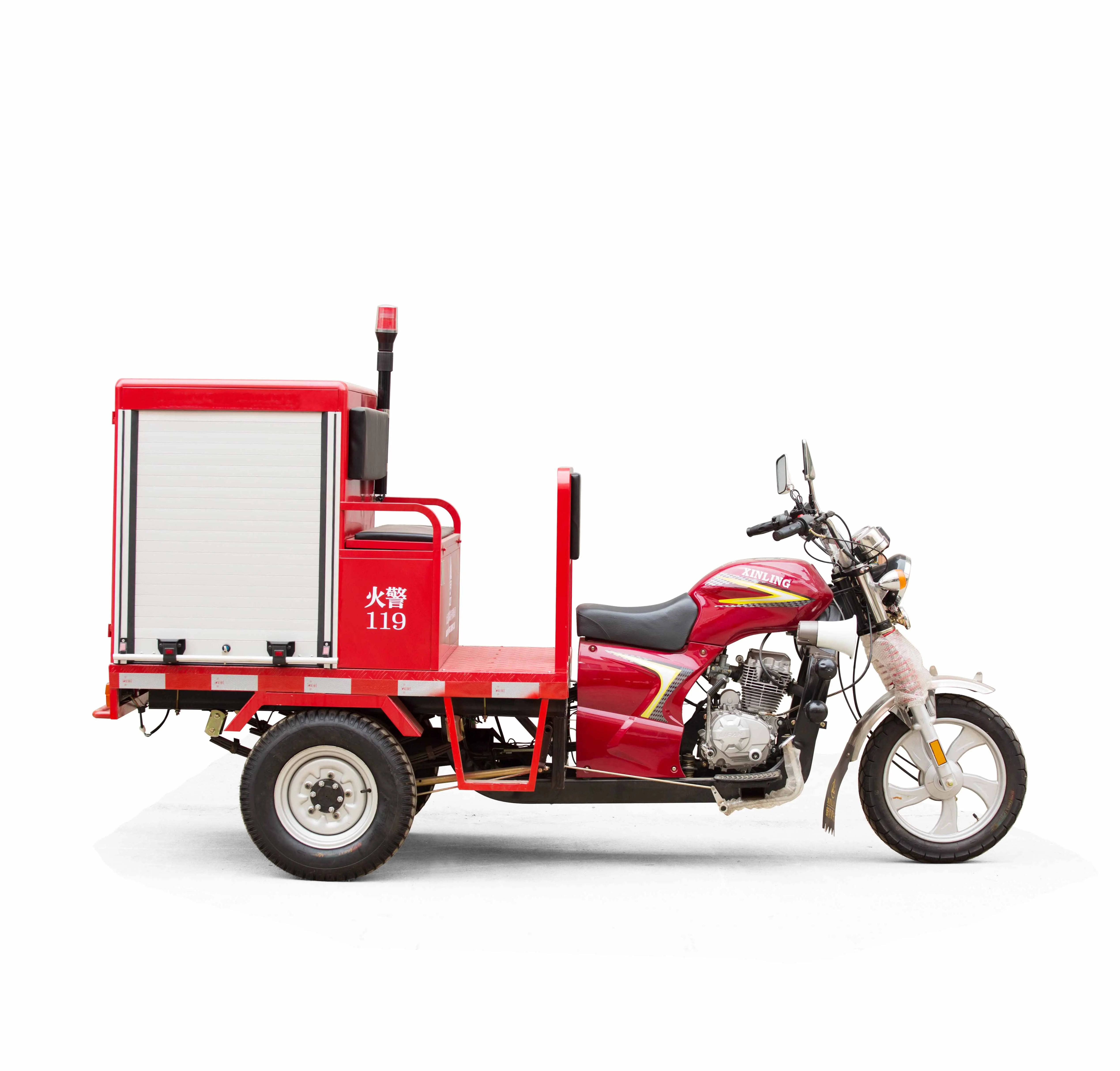 Fire tricycle three-wheeled motorcycle with fire extinguisher for firefighter rescue fire fighting motorcycle