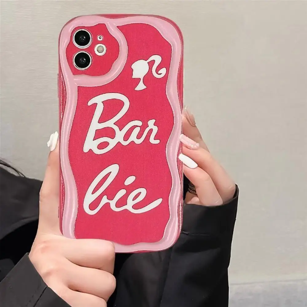 Miniso Barbie Fashion Pink Spice Girls Letters Iphone Case for Iphone14/13/12 Pro Max Fall Proof Gift All-Inclusive Ins Tpu Cute