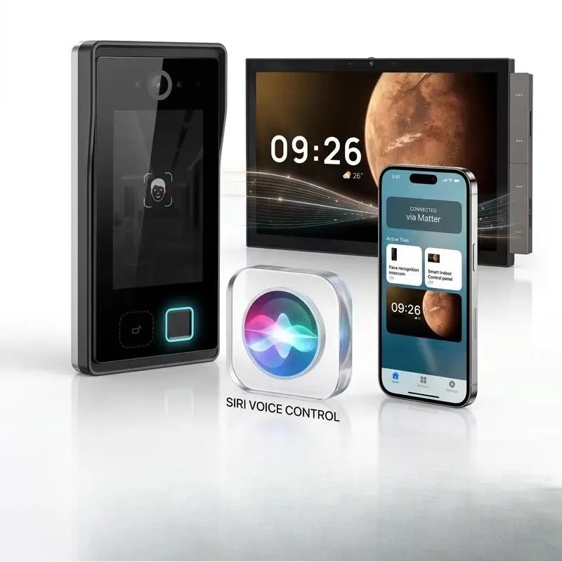 Smart Video Doorbell with Hub Control Panel Solar Power HomeKit Intercom Palmprint Face Recognition POE Security