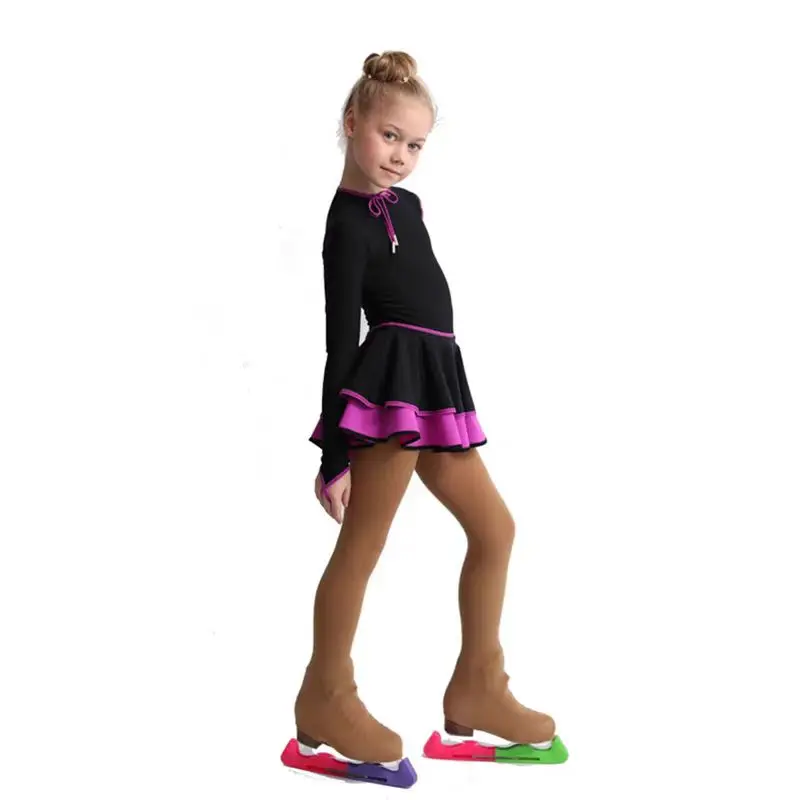 Figure Skating Costume Training Outfit With Rhinestones, Children Figure Skating Dresses