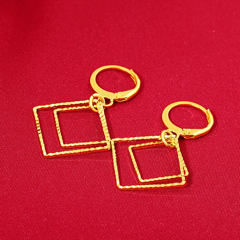 Light & Comfortable Smooth Carved Earrings For Women 24K Gold AU999 | Lightweight, pressure-free all day wear