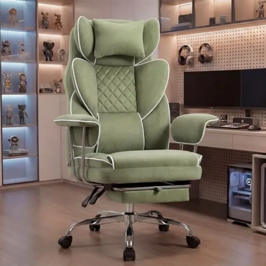 Big Tall Leather Office Chair for Executive Use, Black Genuine Leather, Ergonomic High Back with Adjustable Lumbar Support