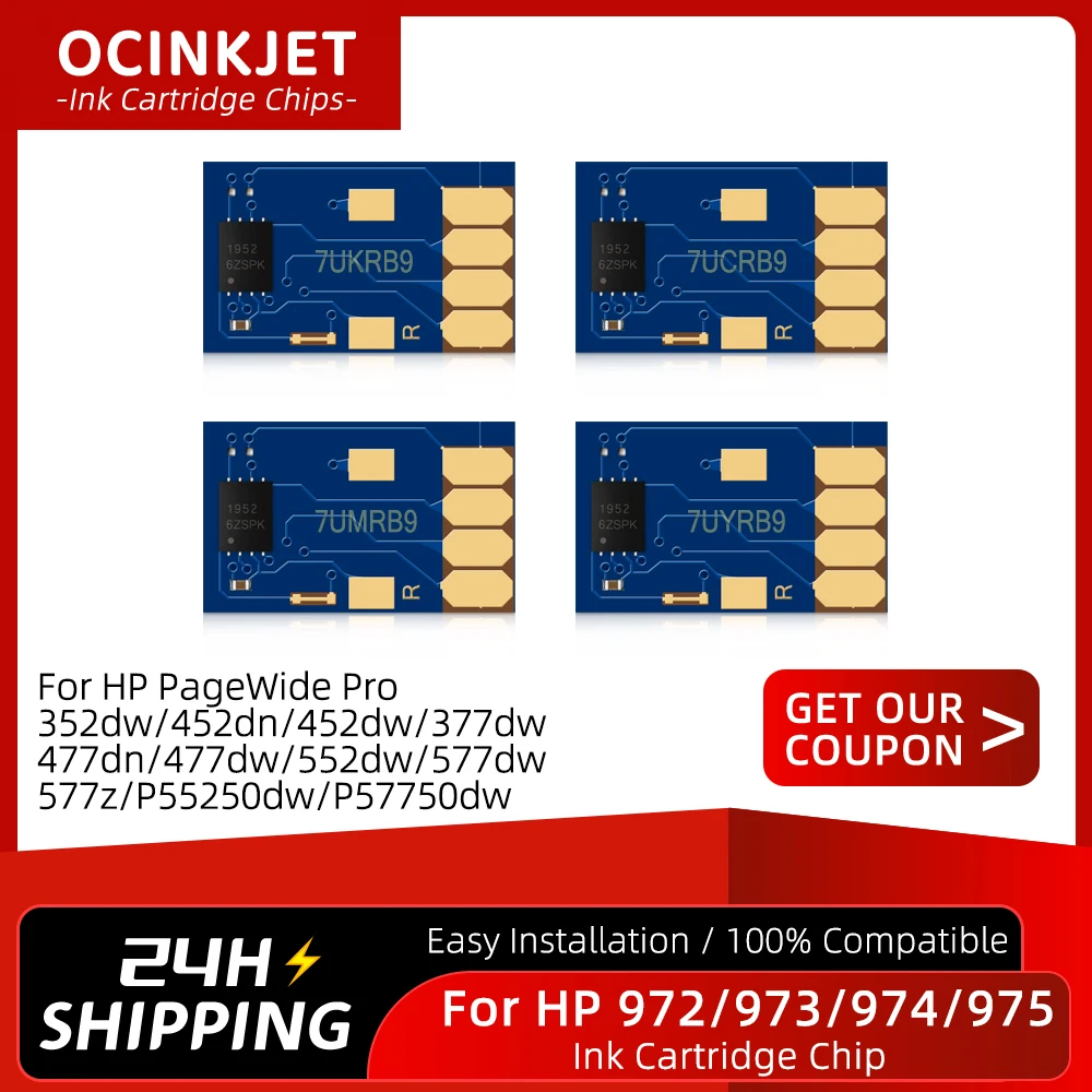 

VB.9 Newest Chip For HP 972 973 974 975 972XL 973XL 974XL 975XL ARC Chip For HP PageWide Pro 352dw 377dw 452dn 452dw 477dn 477dw