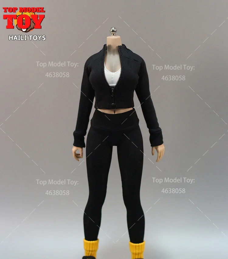 HAILI TOYS 1/6 fermeture éclair hauts Leggings Sprots vêtements de Yoga modèle adapté 12 ''TBL S53A S10D femme soldat figurine corps poupées