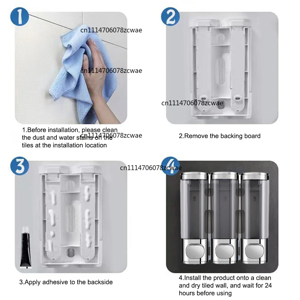 for  dispenser with manual pressing three-head soap  bathroom wall-mounted soap  liquid box