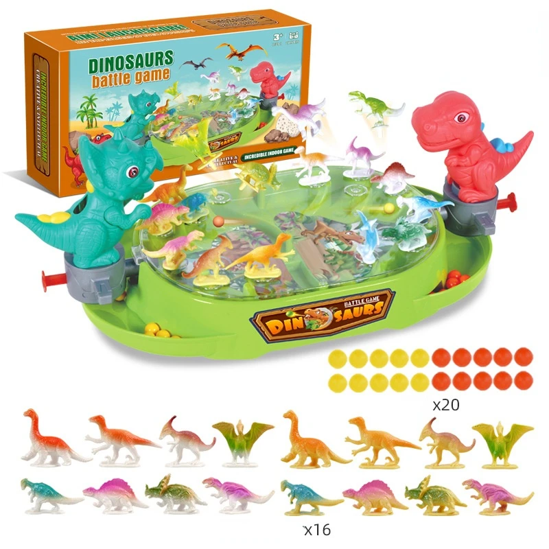 New Children\'s Desktop Board Games Toys Puzzle Catapult Marble Parent-child Family Interaction Two Players Dinosaur Battle Game