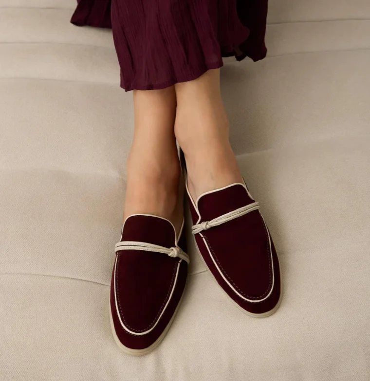 Designer Luxe Midden-Oosten Kwastje Suède Loafers voor Vrouwen 2025, Slip Op Slippers Platte Werk Wandelschoenen Hoge Kwaliteit
