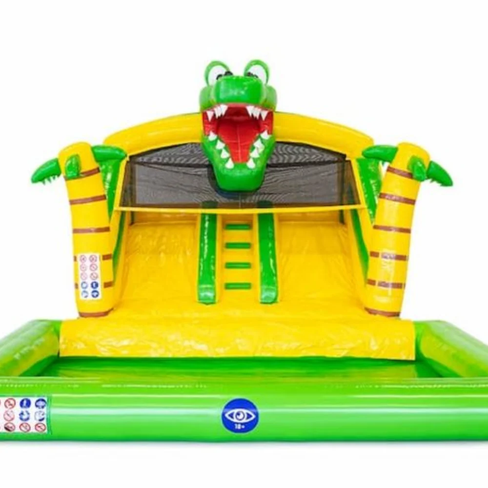 Inflatable Bouncer Crocodile  Combo  Slide Bounce House Backyard Rental Party PVC Unisex