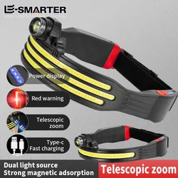 ESMATER W694 Series Ring Headband Light COB Zoomable Outdoor Searchlight