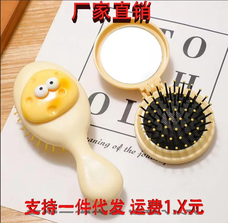 

Cute Hair Brushes with Mirror Cartoon Airbag Comb Portable Massage Comb Hair Brush Barber Hair Accessories air-cushion comb