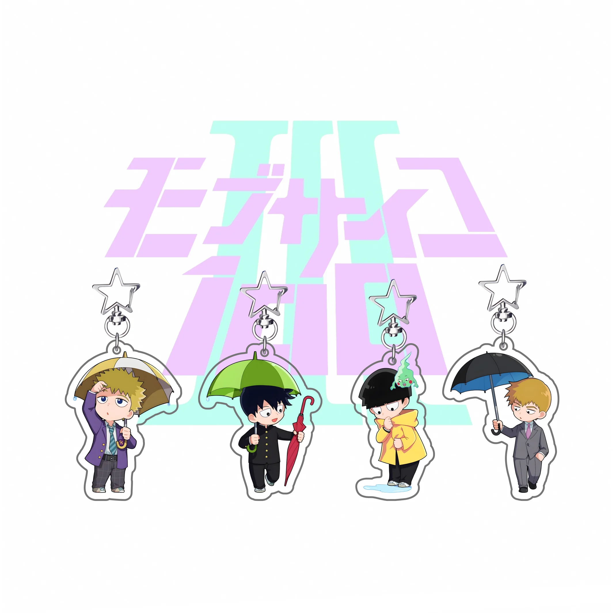 Mob Psycho 100 Anime！Mob  High Transparency Double-Sided Printed Acrylic  keychain 6cm Desktop ornaments Gifts Bag Charm