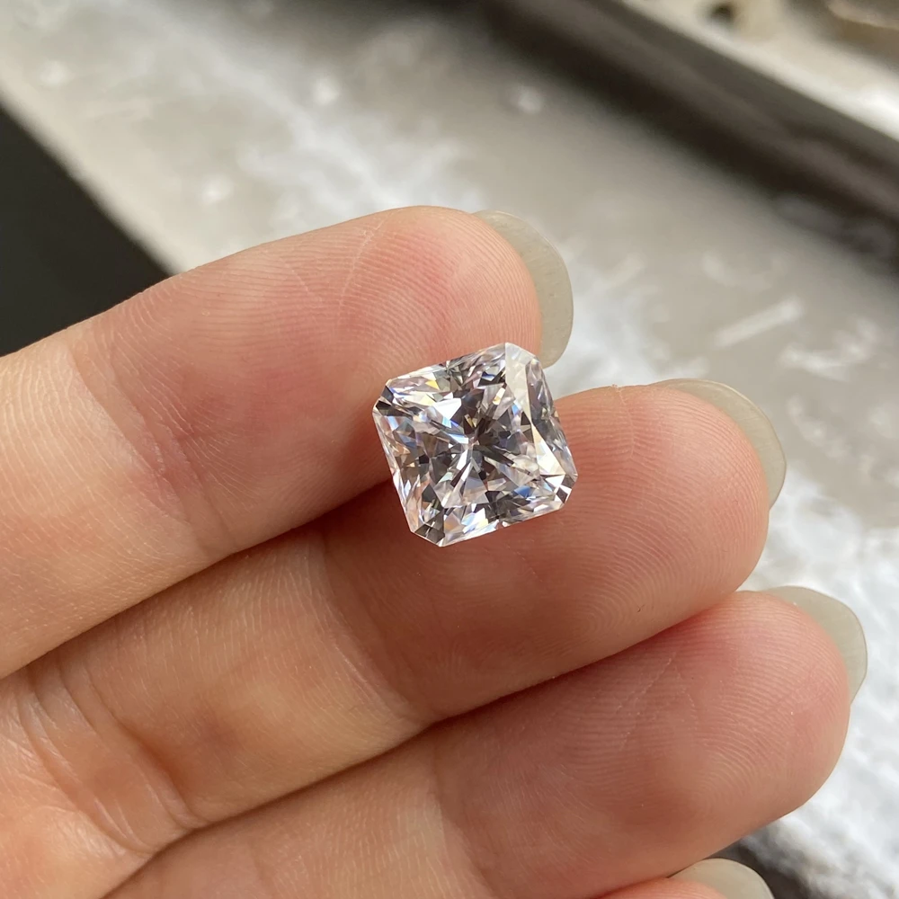 Moissanite pedra solta radeon cor branca pedra preciosa laboratório criado diamante jóias fazendo materiais com certificado gra