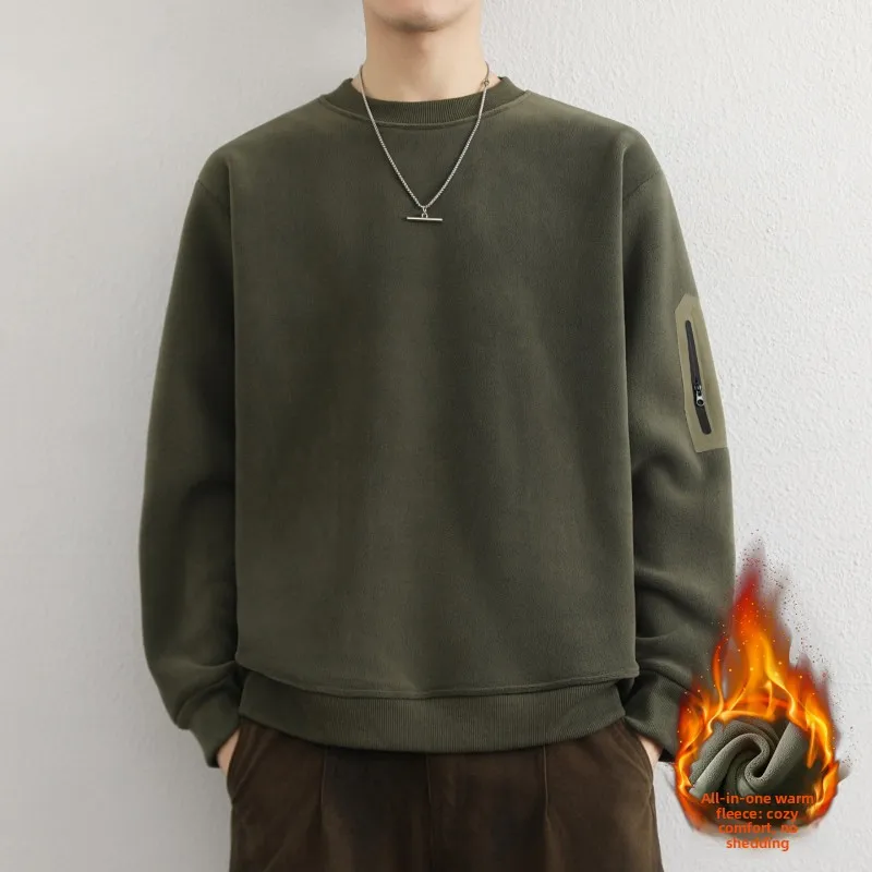 

Новинка 2025, мужская толстовка с капюшоном Thiened Fce, круглая, зимняя, теплая, модная, школьная, с прямыми штанинами, осень-зима