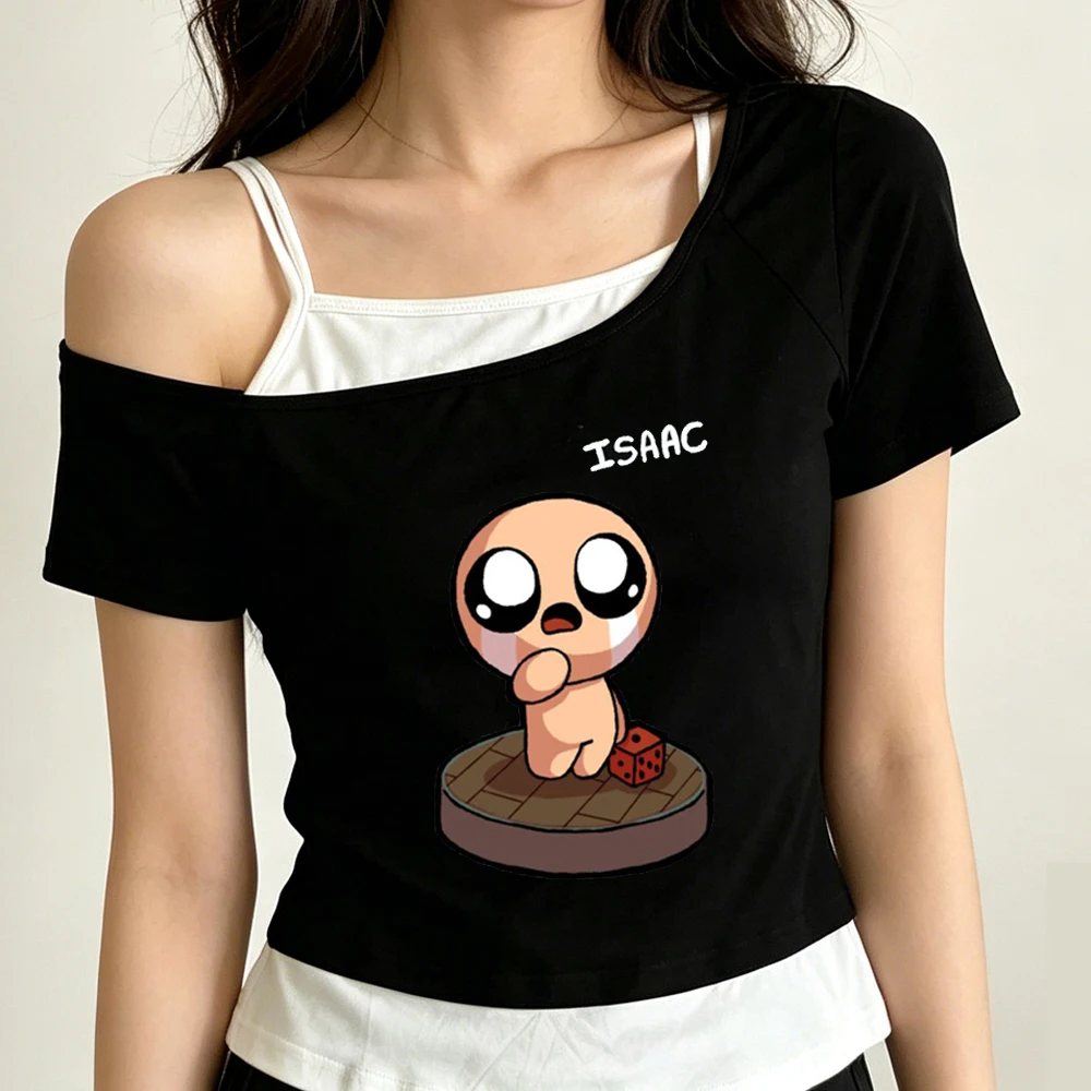 The Binding of Isaac, кроп-топ, девушка, эмо, японский стиль, кавайная сцена, футболка Dollette, Y2K, милая корейская мода, графическая сцена