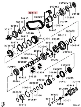 Cadena, transmisión del eje de salida T/F