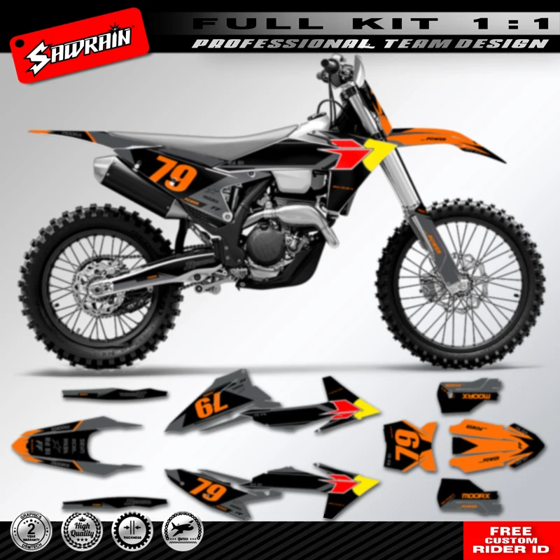 Sawrain Motorcycle Fairing Stickers Graphics Decals For KTM EXC XCW 2024 2025 2026 125 200 250 300 350 400 450 view 2