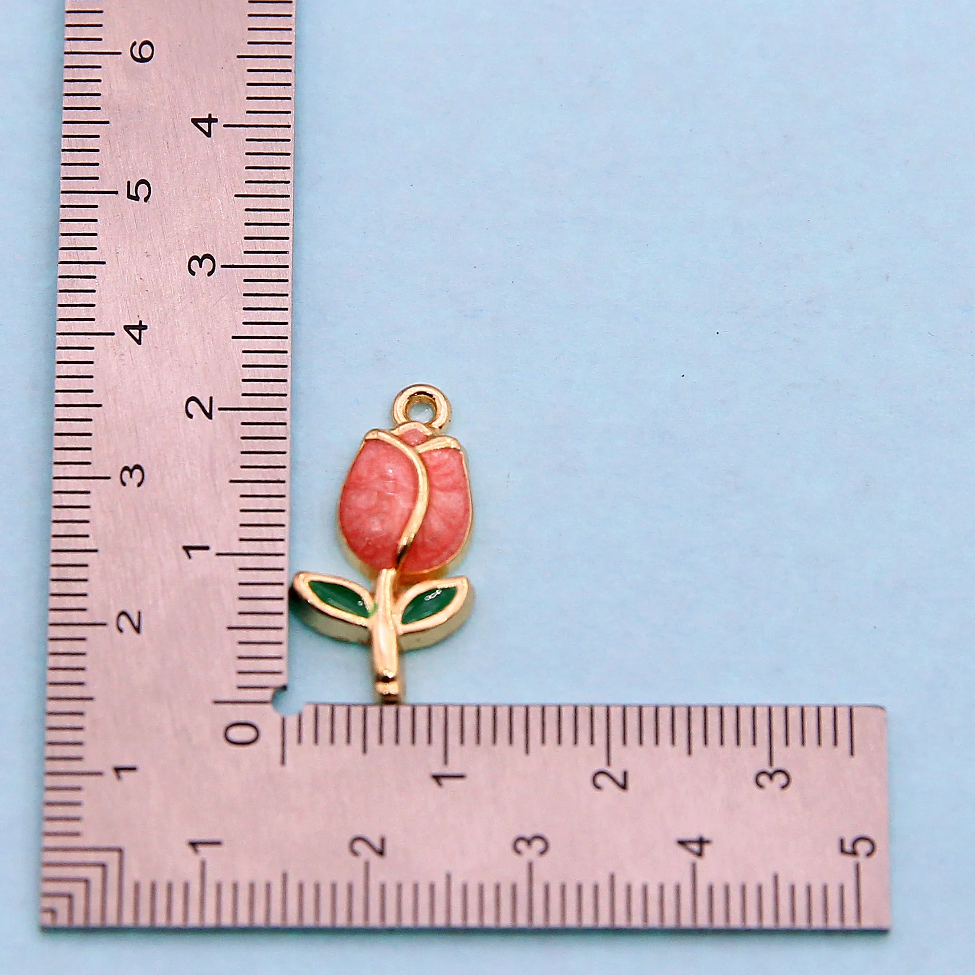 10pcs 22*11mm Simple Temperament Style Mixed Color Tulip Flowers Small Fresh Alloy Pendant Diy Necklace Earrings Accessories