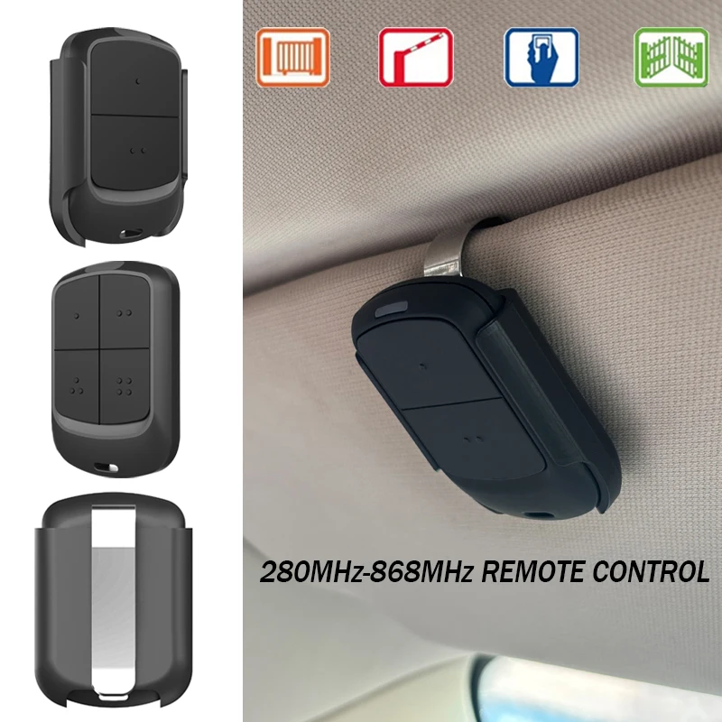 Multi-frequency 280-868MHz Garage Door Opener Remote Control Gate Opener 433MHz Handheld Transmitter With Car Sun Visor Clip