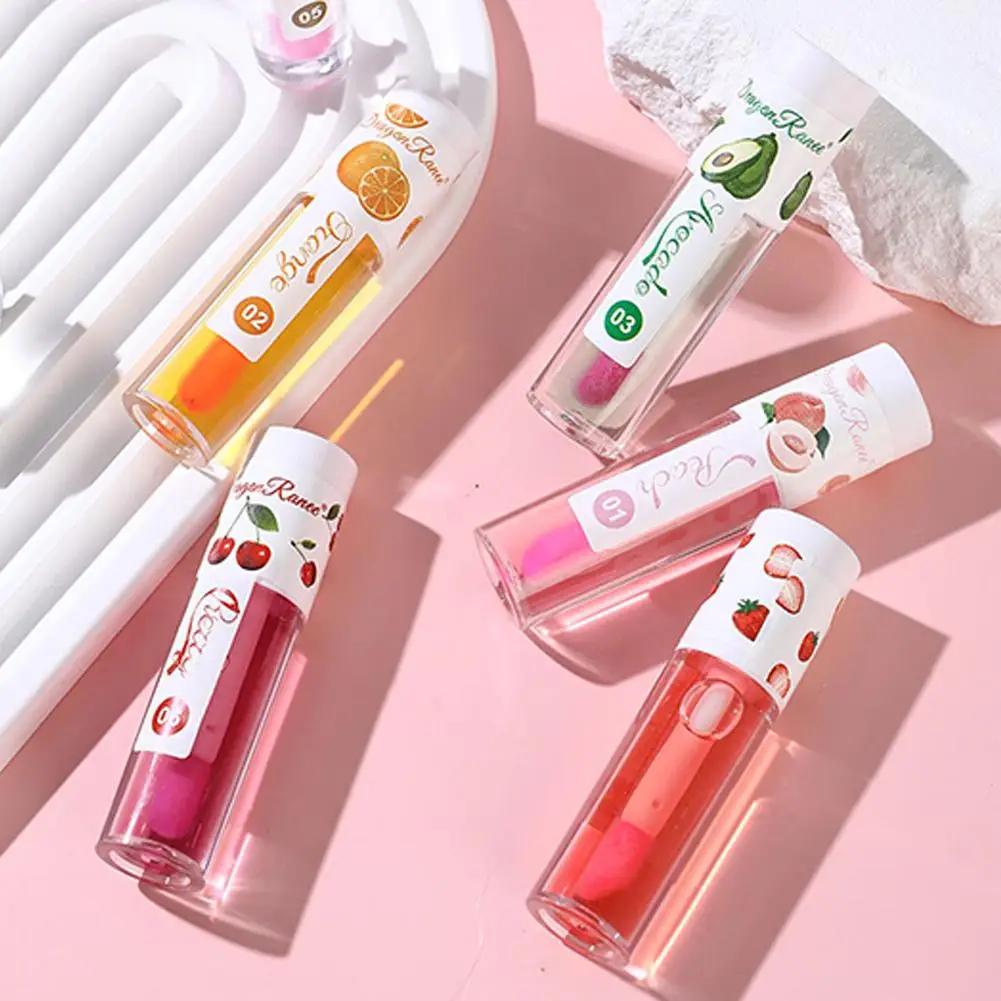 Frucht lippen öl feuchtigkeit spendend pflegende Verfärbung Lip gloss fruchtiger Duft Frauen Schönheit Lippen balsam Pflege Kosmetik