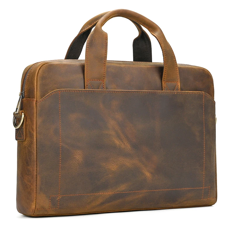 2026 New Designer Laptop Briefcase For Men Male Genuine Leather Handbags Real Cowskin Briefcases Business Shoulder Bags Retro