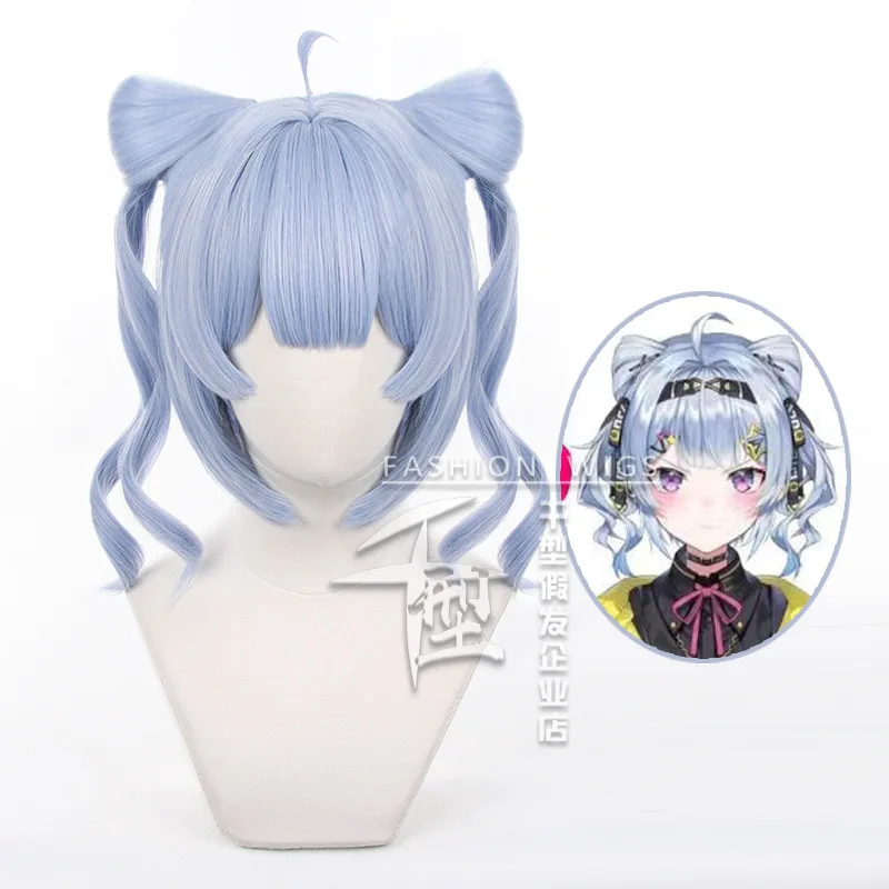 Vtuber Nijisanjien EN7 XSOLEIL Zaion Lanza Cosplay Wig Light Blue Hair Role Play Anime Wigs Heat Resistant Synthetic Wigs