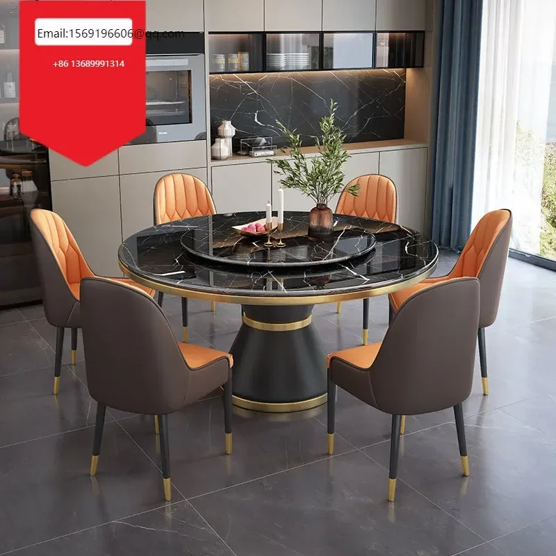 

Arble Dining Table And Chair Combination Household Hotel Large Small Family Round Rock Plate With