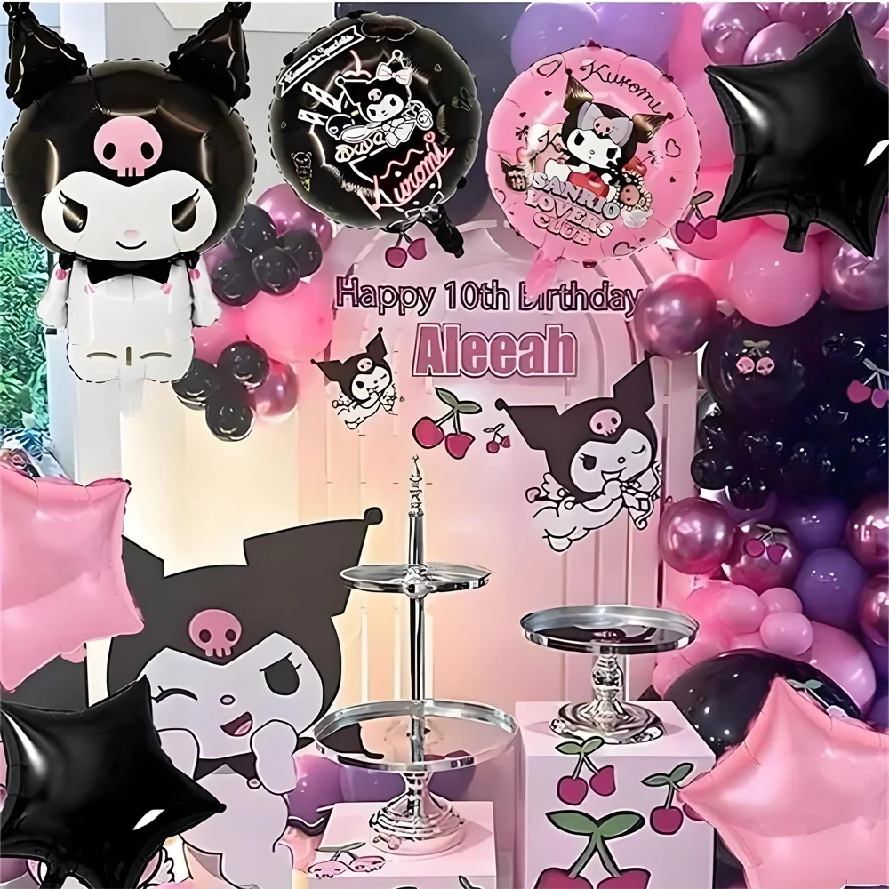Kawaii Kuromi DIY Cartoon Party Balloons Classic Black Theme Party Decorations Halloween Christmas Gifts Toys Balloons Decor