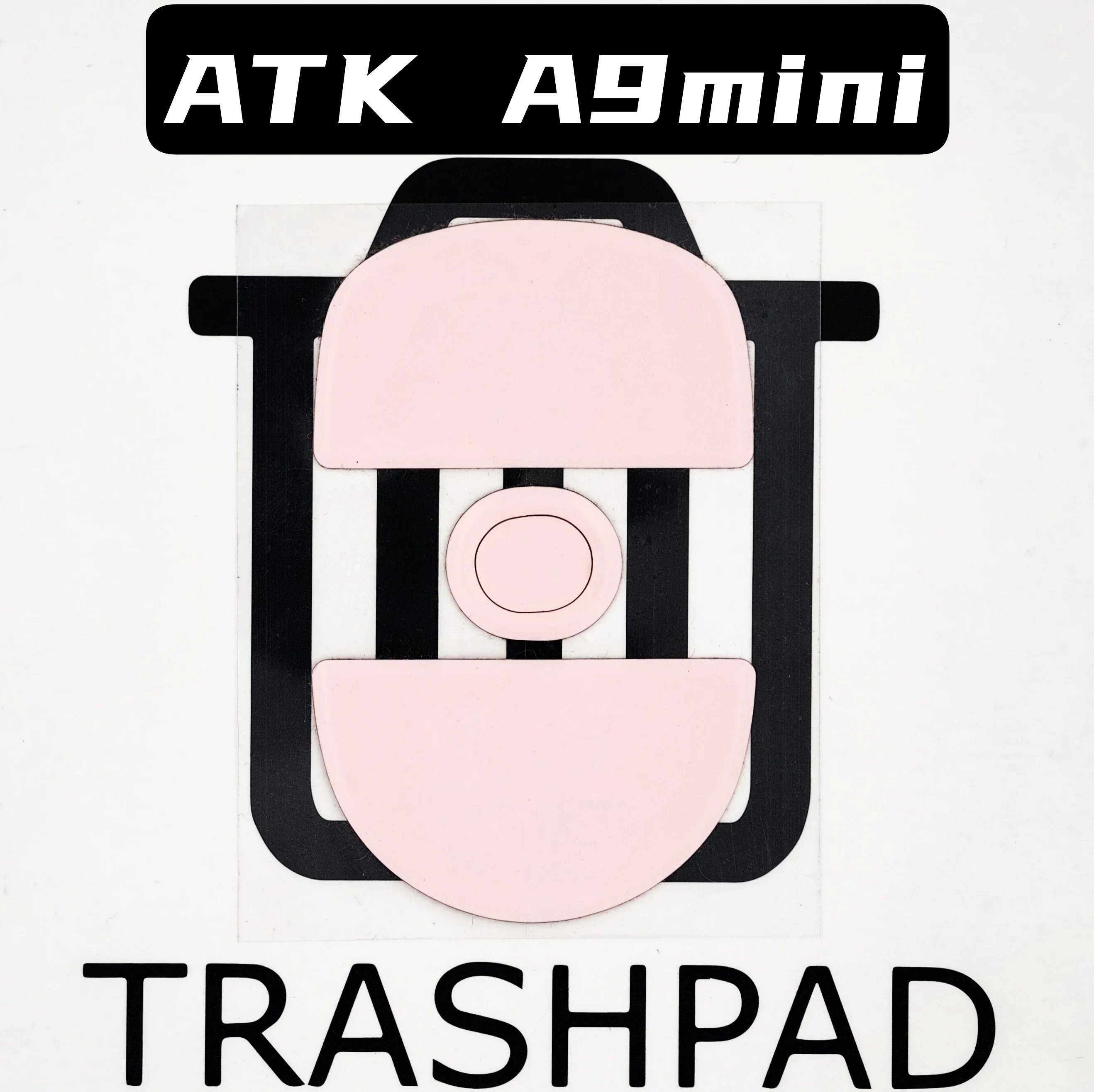 1 Set TRASHPAD PTFE Mouse Skates Feet For ATK A9 mini ICE Speed Red Control Brake Mice Glides 0.8mm Anti-sag Design