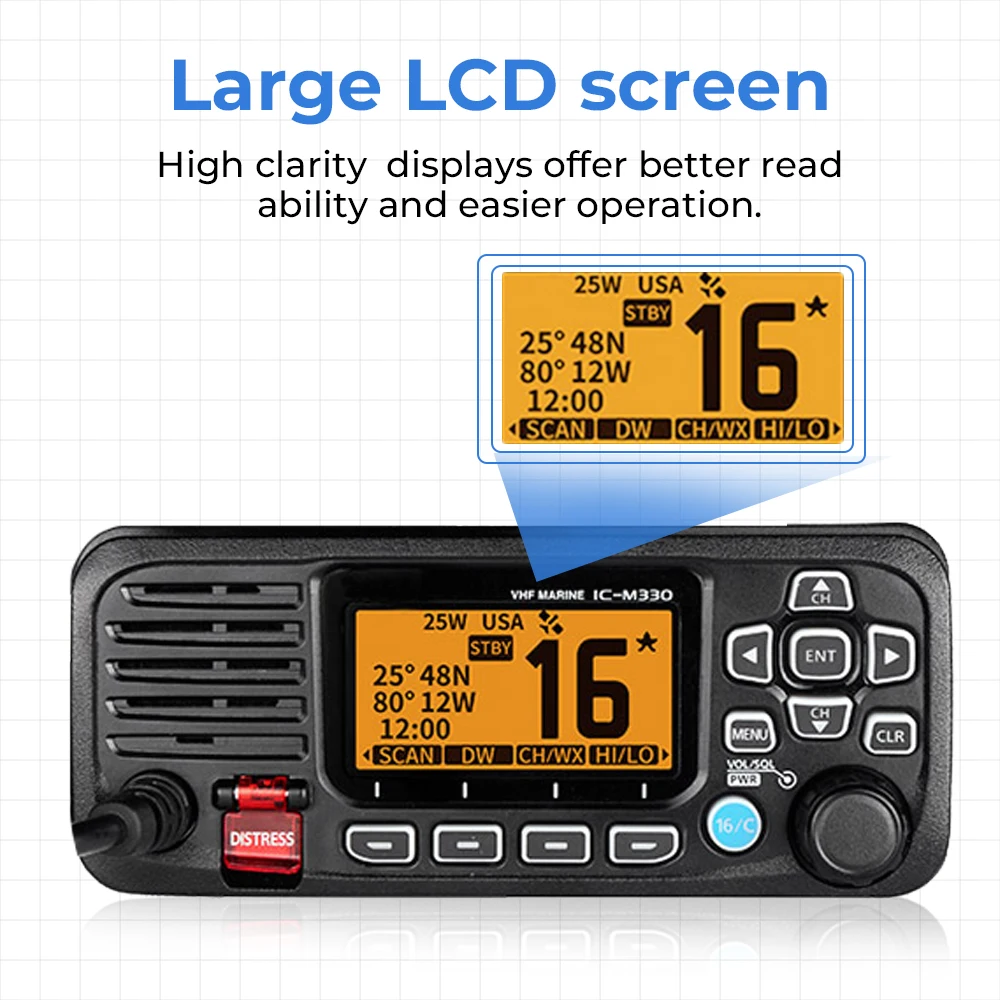 مقاوم للماء IPX7 25 واط البحرية اسلكية تخاطب البحرية راديو Vhf اسلكية تخاطب طويلة المدى M330 للبحر #5