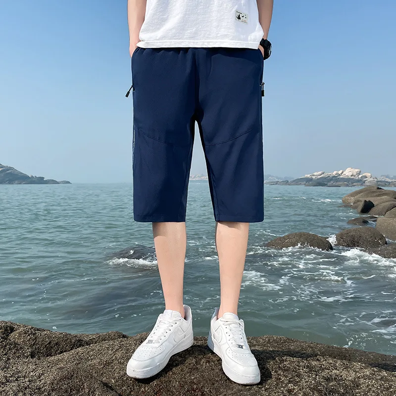 Men's Youth Casual Loose Shorts Sports Fashionable Breathable Thin Shorts Men Summer Simplicity Straight Five Pants