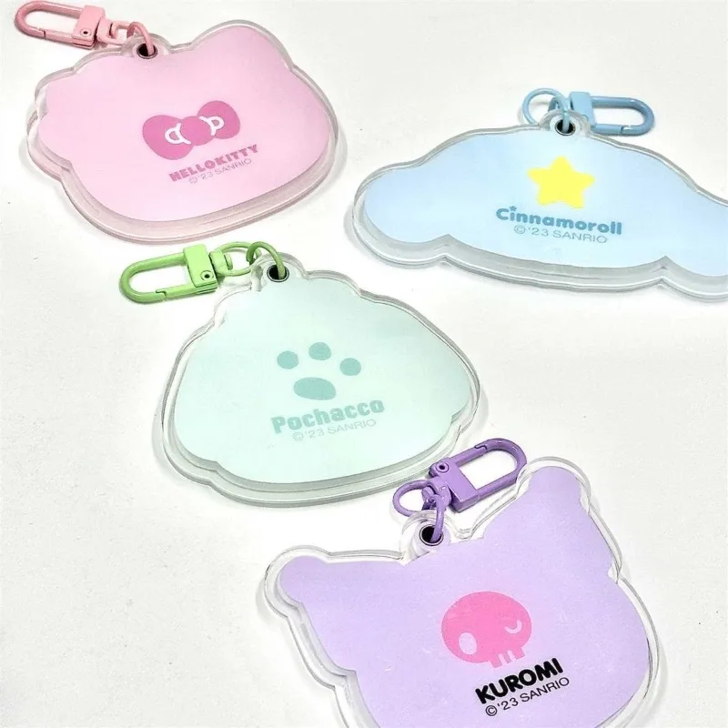 

Sanrio Hello Kitty Cinnamoroll Anime Kawaii Portable Folding Mirror Pendant Cute Kuromi Keychain Bag Decoration Gifts Toys